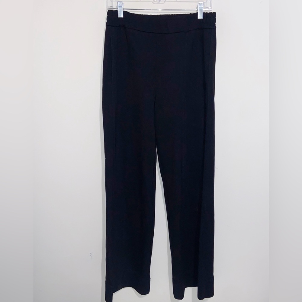 ME+EM Pants Womens 30X33 Tall Black Pull On Elastic Waist Pockets Wide Leg Comfy